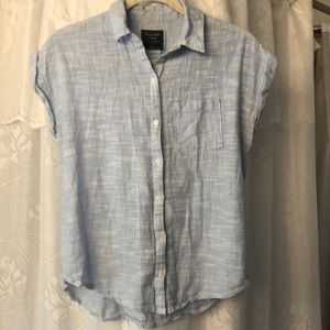 A&F Button Down Blue Collared Tee